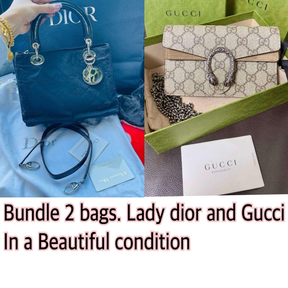 Very Good Condition.  Lady Dior & Gucci bags